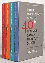 Dansk Mbelkunst gennem 40 aar 40 Years of Danish Design The Copenhagen Cabinet-maker's Guild Exhibitions Edited by Greta Jalk. Four volume set: 1927-1936, 1937-1946, 1947-1956 and 1957-1966. ISBN 9788711566312
