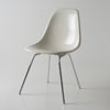 Eames Vitra DSX fibreglass shell chairs white Photograph �2019 Graham Mancha