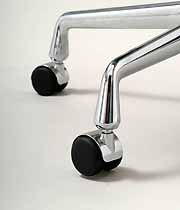 Aluminium / Soft Pad group castor with chrome shroud. Twin-wheel castor&nbsp;suitable for all later European versions of Charles Eames work chairs with chrome universal bases. 51cm diameter hard plastic assembly. Also available with a soft tread for use on wood, marble and other hard surfaces. This castor will fit all Aluminium and Soft Pad chairs produced by Herman Miller and Vitra (available for ICF and Mobilier International to order). Photography �2007 Graham Mancha.